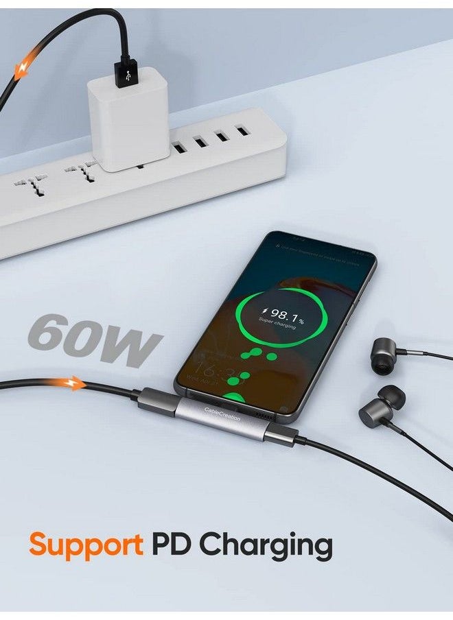CableCreation - Usb C Splitter Audio And Charging Usb C Audio Adapter Type C Splitter For New Ipad Pro Macbook Air Galaxy S23 Ultra S9 S10 S20 S21 Ultra S22 Pixel 2 3 4 Xl Gray - Image 1