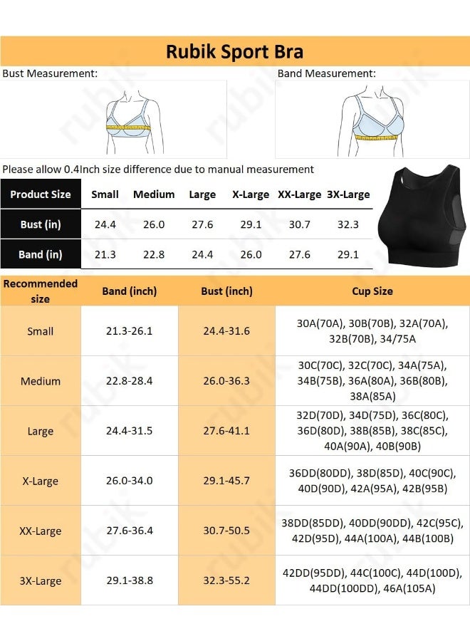 Rubik Sports Bra for Women, Shockproof Quick Dry Padded Seamless Sports Bra for Yoga Gym Training Running Workout Fitness (Green, XX-Large) - Image 3