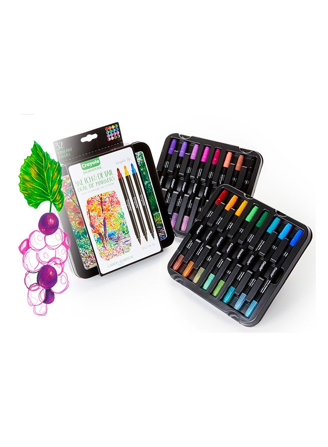 Crayola علامة، 16 عدد خط رفيع توقيع مزدوج ست/فل، 12P - Image 1