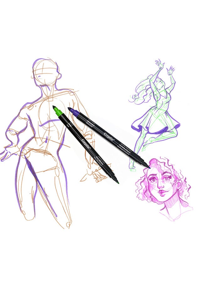 Crayola علامة، 16 عدد خط رفيع توقيع مزدوج ست/فل، 12P - Image 5