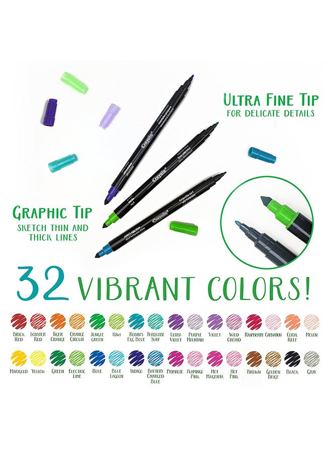 Crayola علامة، 16 عدد خط رفيع توقيع مزدوج ست/فل، 12P - Image 4