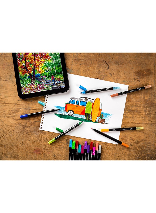 Crayola علامة، 16 عدد خط رفيع توقيع مزدوج ست/فل، 12P - Image 3