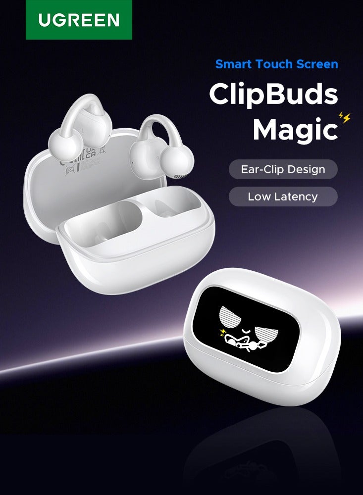 يو جرين سماعات أذن لاسلكية مفتوحة مع شاشة لمس ذكية، سماعات أذن لاسلكية بلوتوث 5.4، 12 وظيفة لمس مفتوحة، غشاء 12 مم، زمن انتقال منخفض 110ms، متوافقة مع ايفون وهواوي وشاومي - Image 1