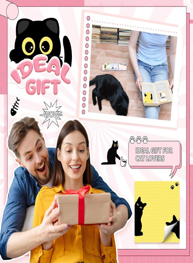 Saypacck 9 Pads Black Cat Sticky Notes 3x3 Inch Cute Self Stick Notepads Notes Adhesive Memo Pad Office Decor Gifts for Students School Teacher Meeting Office Supplies - Image 4