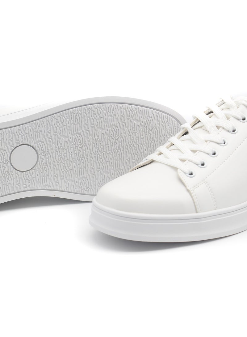 Mon Ami Men Sneakers, Lace-Up Low Top Loafer, Walking Casual Dress Shoes for Men, Comfortable Fashion Sneakers, White Shoes - Image 2