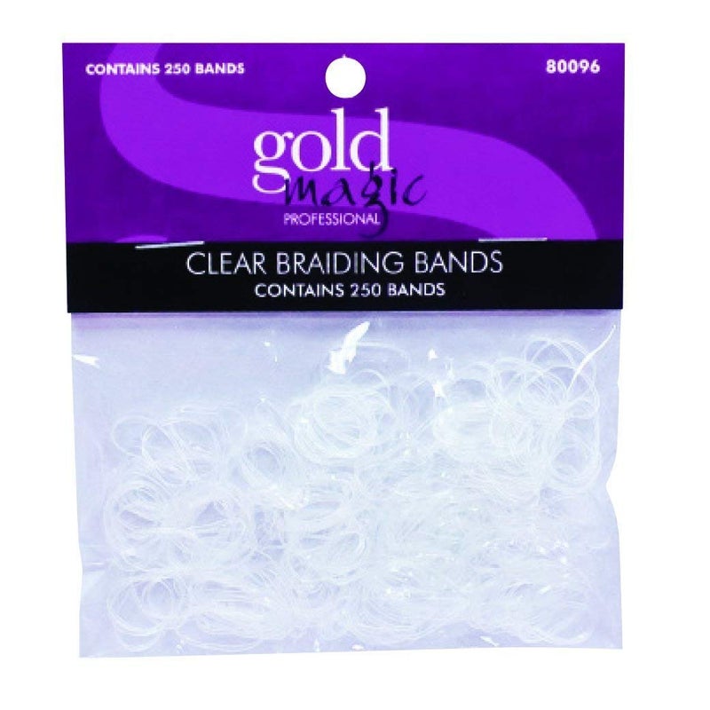 Gold Magic Clear Elastic Braiding Bands 4 Packs