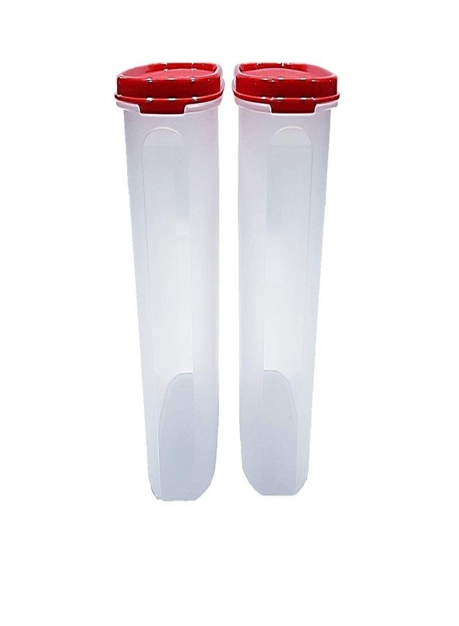 tupperware mm plastic oval shape containers with cap(2.3l, red and white) - set of 2 - Image 1