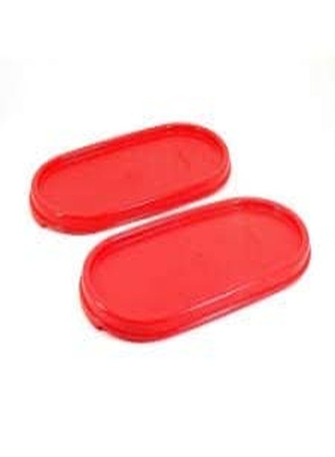 tupperware mm plastic oval shape containers with cap(2.3l, red and white) - set of 2 - Image 2
