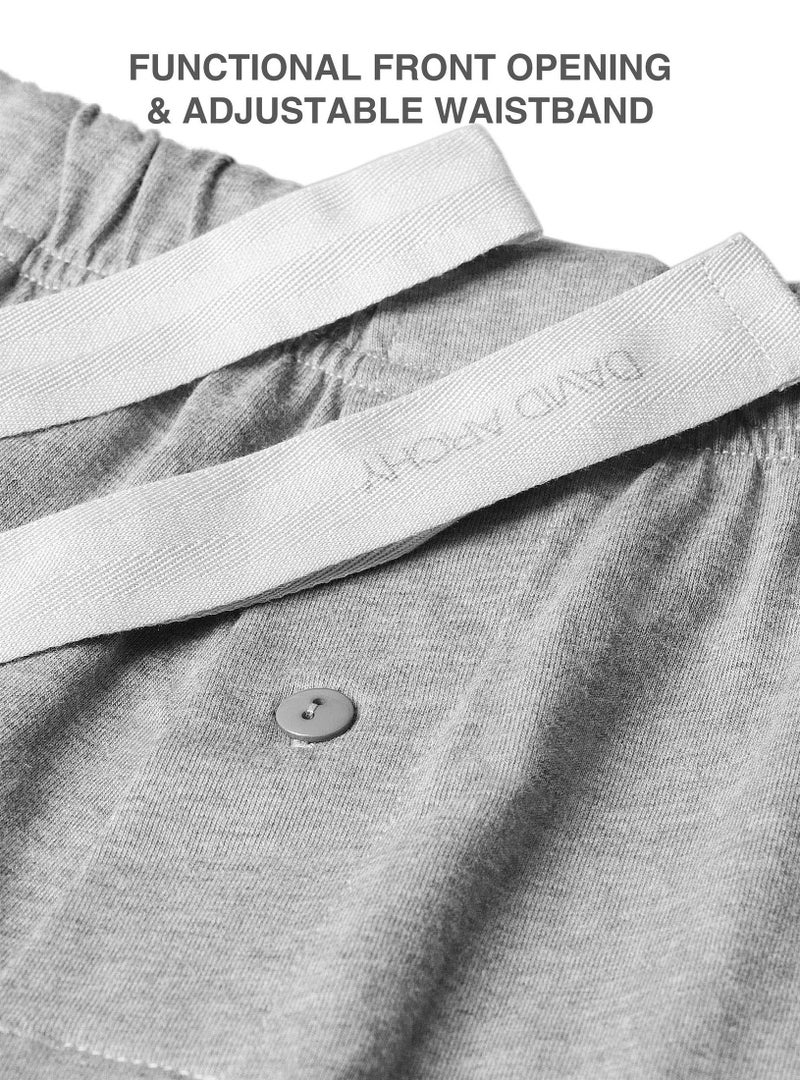 DAVID ARCHY Men's Pajamas Set Soft Cotton Long Sleeve Sleepwear Comfy Loungewear Pjs with Pockets (L, Heather Dark Gray) - Image 4