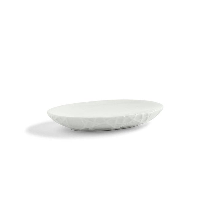 RATTAN SOAP DISH PORCELAIN WHITE