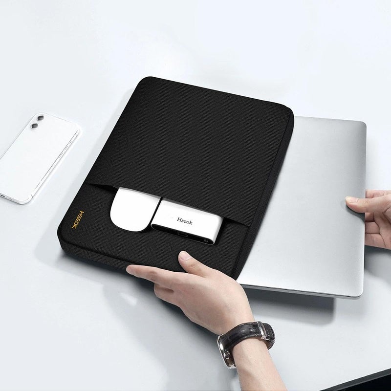 هسيوك حقيبة كمبيوتر محمول مقاس 15 بوصة مع جيب جانبي متوافقة مع MacBook Air 15 بوصة M3 M2 وMac Pro 15 بوصة وSurface Laptop 15 وXPS 15 وأغلب أجهزة الكمبيوتر المحمولة وأجهزة Chromebooks والأجهزة اللوحية مقاس 14-15 بوصة، B01K01 - Image 4
