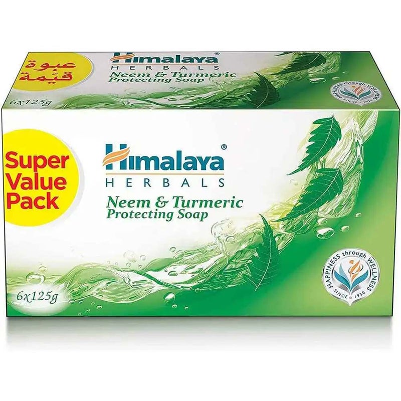 Himalaya Neem & Turmeric Protecting Soap Bar Remove Bacteria & Protect Your Skin- 6 x 125 gms - Image 1