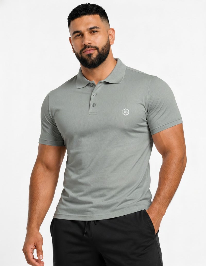 بريما إيس رجالي Polo الهواء الطلق والنشاط لاكشري Grey - Image 1