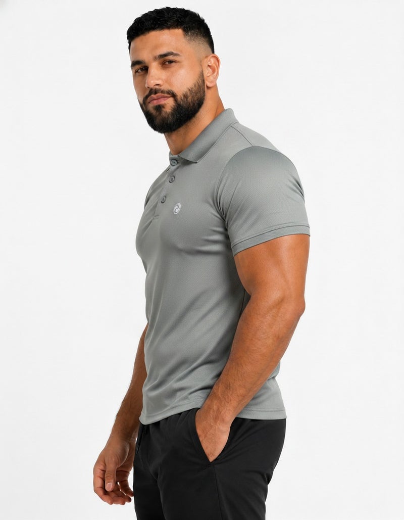 بريما إيس رجالي Polo الهواء الطلق والنشاط لاكشري Grey - Image 3