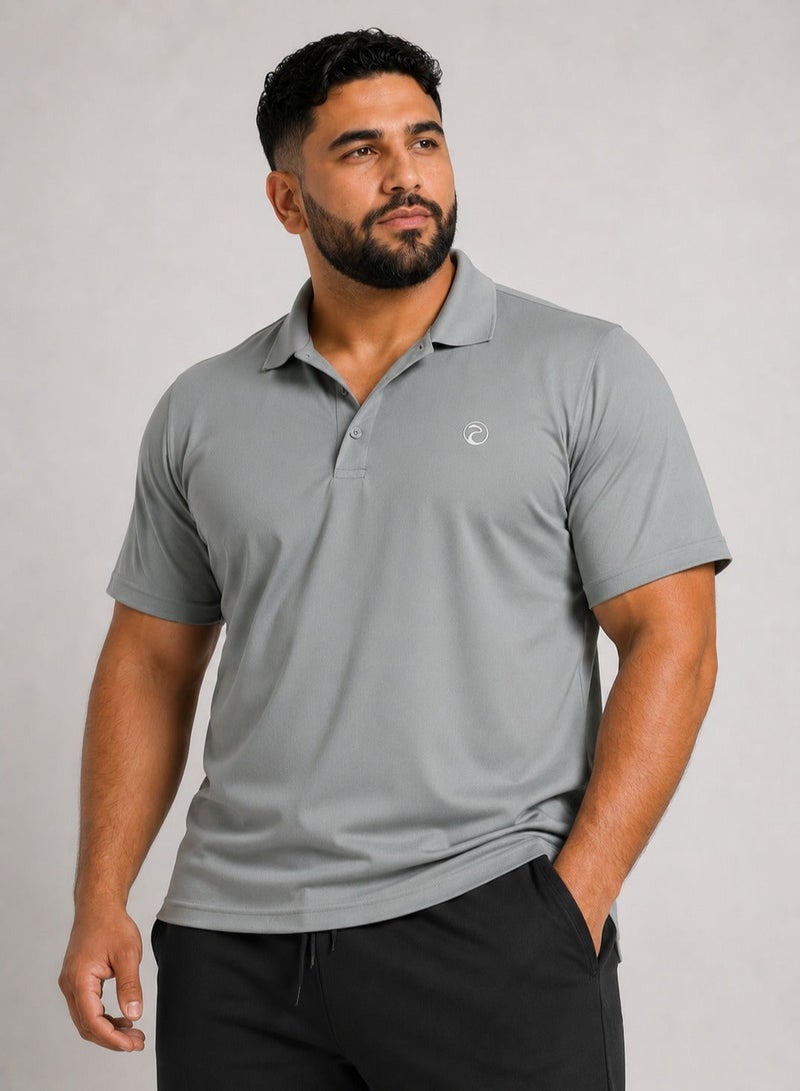بريما إيس رجالي Polo الهواء الطلق والنشاط لاكشري Grey - Image 1
