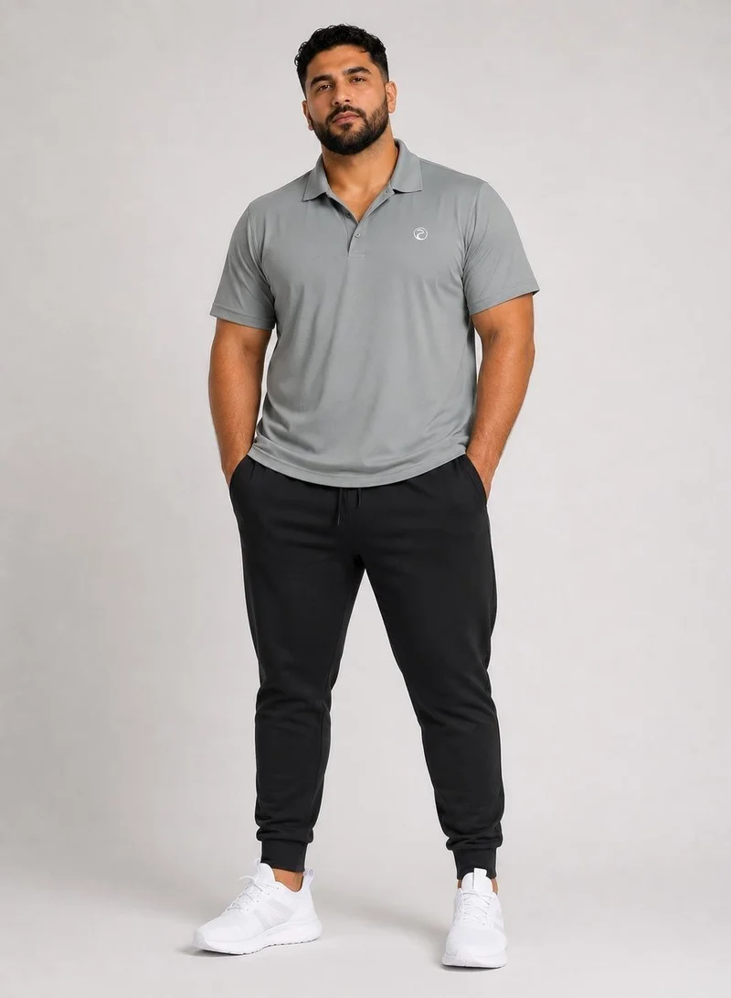 Prima Ace grey Plus Size Quick-Dry Tech Polo Sleek Finish Soft Touch for Men | Best Price UAE