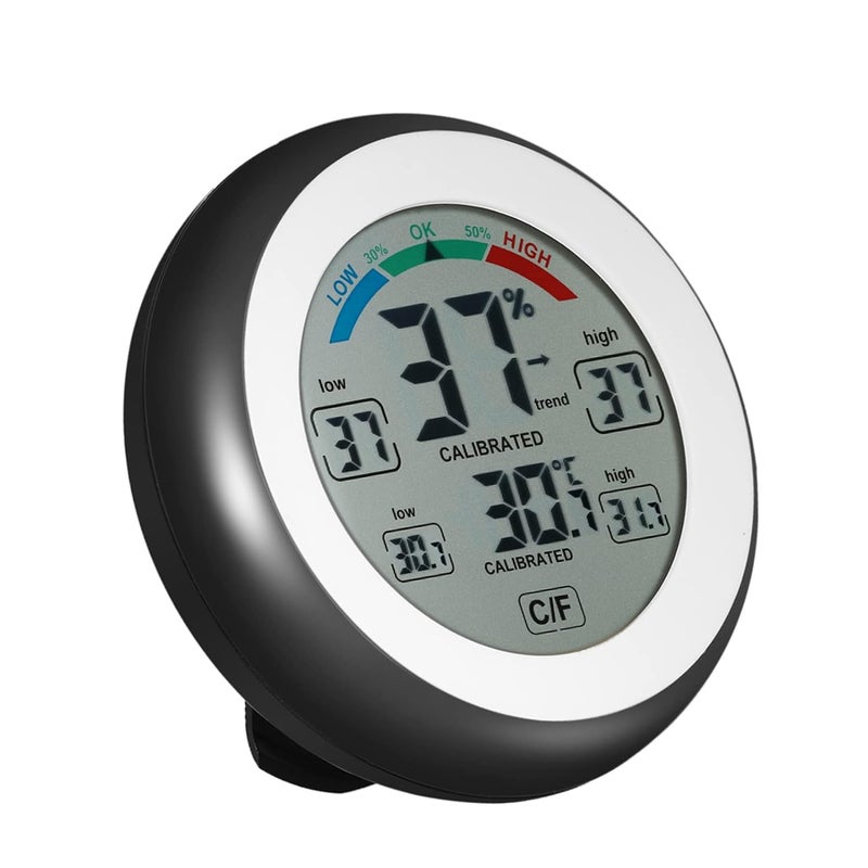 Eacam °C/°F Digital Thermometer Hygrometer Temperature Humidity Meter Max Min Value Trend Display - Image 1
