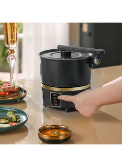 Generic Multifunctional Electric Cooker 2-in-1 Hot Pot & Frying Pan – 750W Non-Stick Portable Cooker with Lid, 2L Stainless Steel, Compact for Dorm, Travel, Office & Small Kitchen Use (Black)  - Image 3