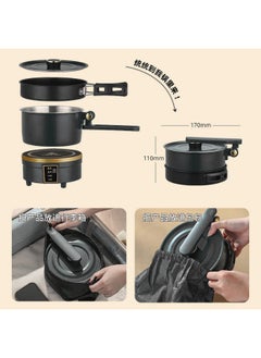 Generic Multifunctional Electric Cooker 2-in-1 Hot Pot & Frying Pan – 750W Non-Stick Portable Cooker with Lid, 2L Stainless Steel, Compact for Dorm, Travel, Office & Small Kitchen Use (Black)  - Image 2