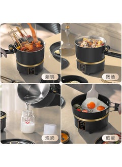 Generic Multifunctional Electric Cooker 2-in-1 Hot Pot & Frying Pan – 750W Non-Stick Portable Cooker with Lid, 2L Stainless Steel, Compact for Dorm, Travel, Office & Small Kitchen Use (Black)  - Image 4