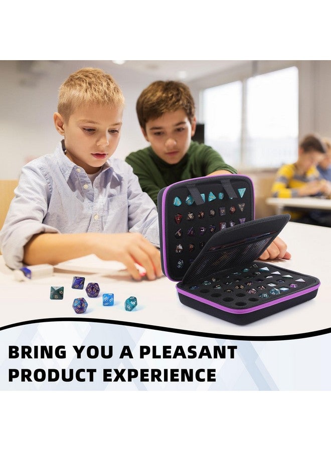 Aoriher Dice Case with Removable Slotted Tray for Game Dice Storage and Carrying, Compatible with Dnd Role Playing and Other Table Games, Holds up to 70 Dices/10 Sets (Purple) - Image 3