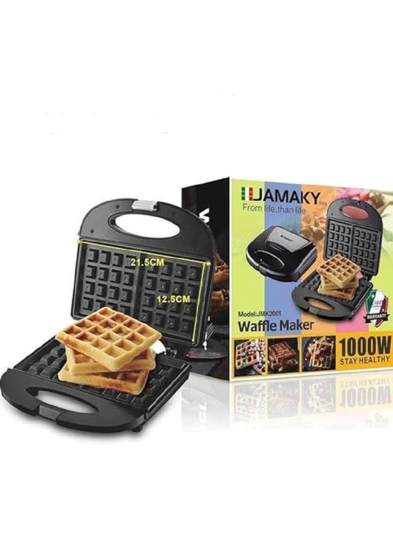 JAMAKY Jamaki Waffle Maker 1000 Watt Stainless Steel Anti-Break - JMK 2001  - Image 1