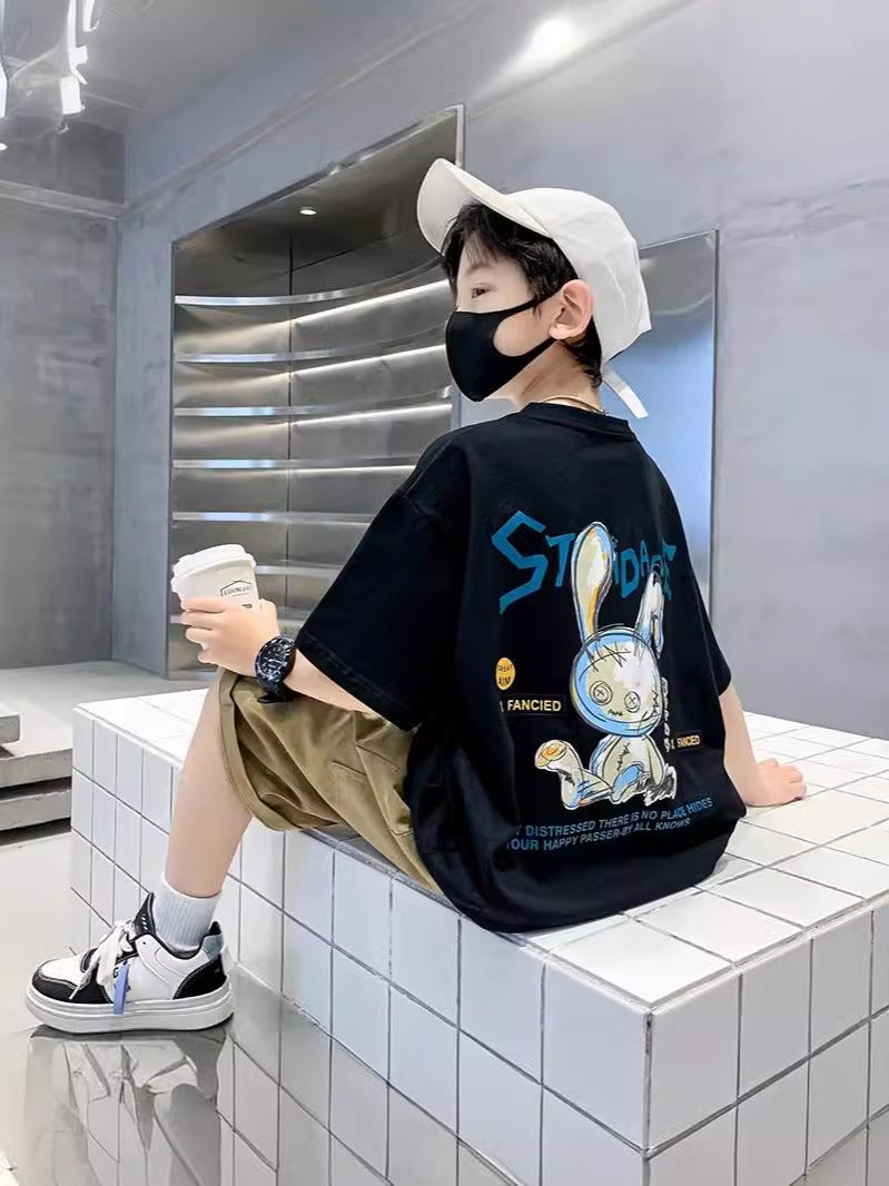 Cuhk Children'S Cartoon Printing Cotton Short Sleeve T-Shirt 2025 Boys And Girls Fashionable Korean T-Shirt Trendy Top - Image 5
