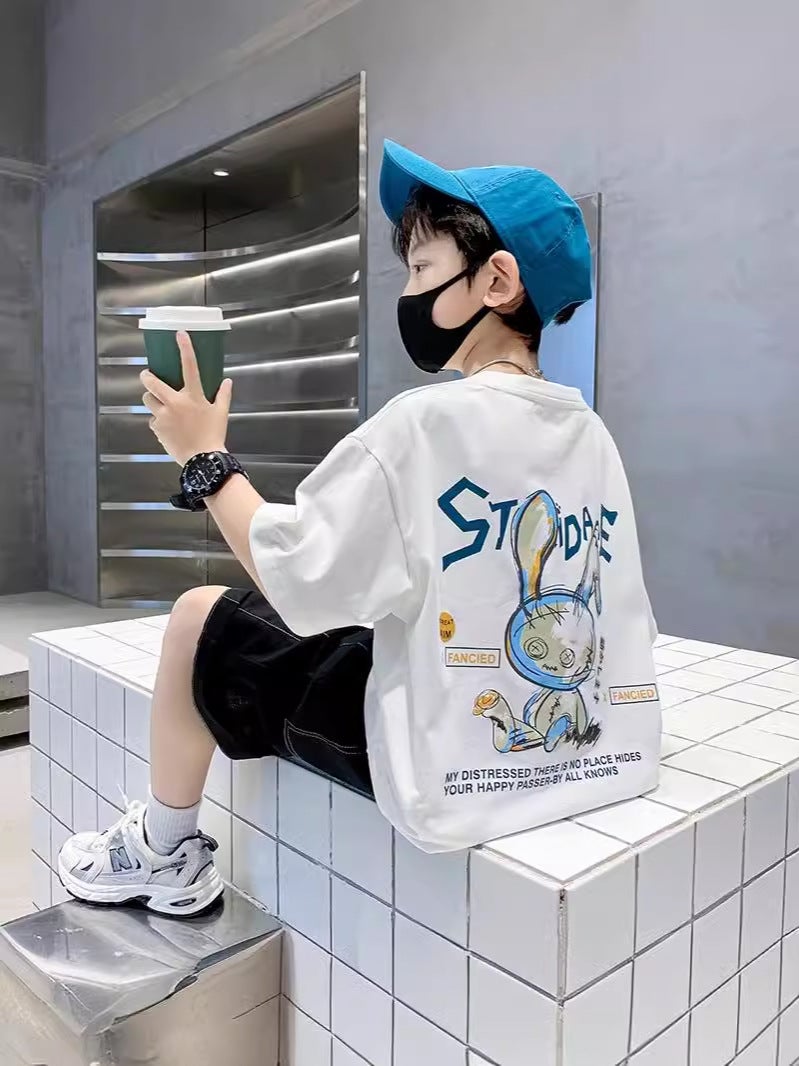 Cuhk Children'S Cartoon Printing Cotton Short Sleeve T-Shirt 2025 Boys And Girls Fashionable Korean T-Shirt Trendy Top - Image 4