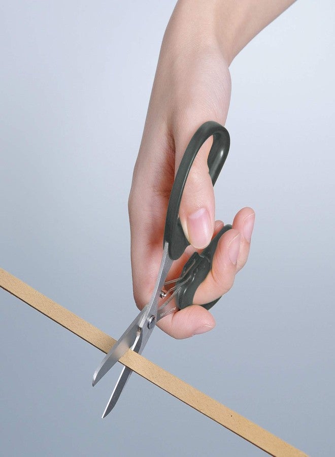 ALLEX\アレックス ALLEX Leather Scissors Professional Heavy Duty Sharp Japanese Stainless Steel, Leather Cutting Scissors Spring Loaded Handle, Made in JAPAN, Black - Image 2
