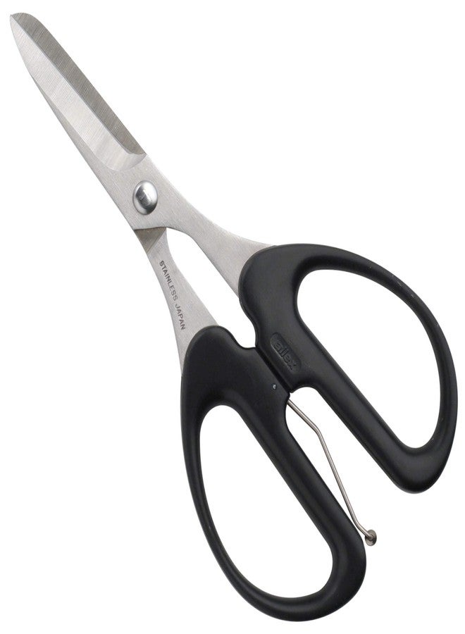 ALLEX\アレックス ALLEX Leather Scissors Professional Heavy Duty Sharp Japanese Stainless Steel, Leather Cutting Scissors Spring Loaded Handle, Made in JAPAN, Black - Image 1