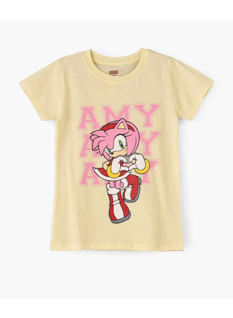 SONIC Sonic Tshirt for Girls | Casual Wear with Cotton Jersey Fabric | Regular Length