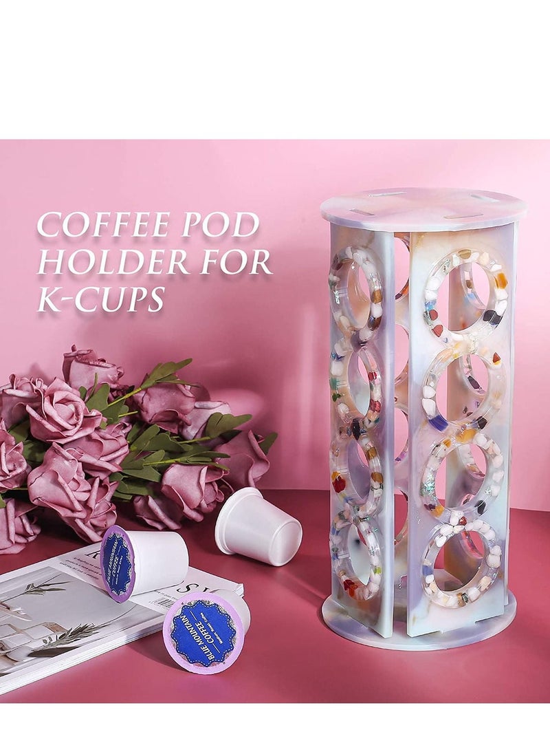 SYOSI - Coffee Pod Holder Resin Mould Silicone Moulds 4 Sides Holders Diy Crystal Glue Dropping Epoxy Casting Rotary Storage Rack Display - Image 1
