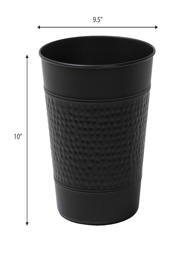 happimess HPM1111A Riley Modern Classic Hammered Steel Accent 2-Gallon Wastebasket for Home, Bathroom, Living Room, Office, Bedroom, Kitchen, Matte Black - Image 4
