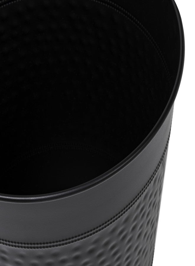 happimess HPM1111A Riley Modern Classic Hammered Steel Accent 2-Gallon Wastebasket for Home, Bathroom, Living Room, Office, Bedroom, Kitchen, Matte Black - Image 5