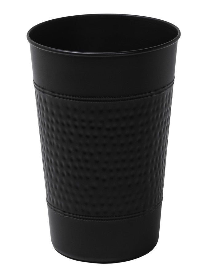 happimess HPM1111A Riley Modern Classic Hammered Steel Accent 2-Gallon Wastebasket for Home, Bathroom, Living Room, Office, Bedroom, Kitchen, Matte Black - Image 1