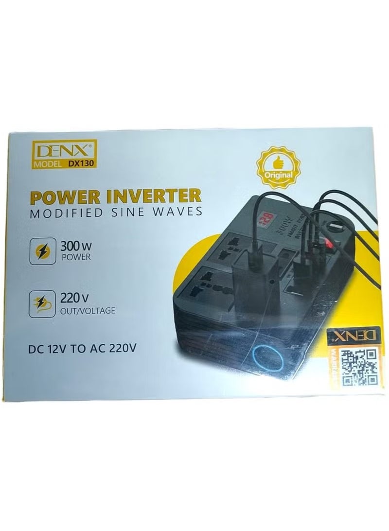 Denx Car Cigarette Lighter Input Car Power Inverter 12V to 220V 300W Multi DX130 DENX - Image 3