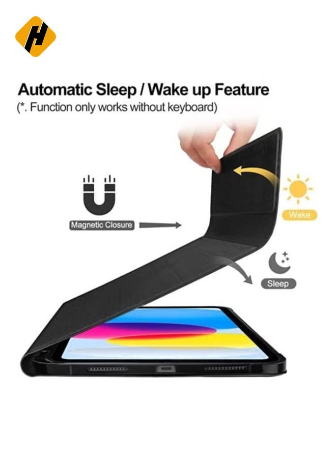 HuHa Stylish and Functional: 2022 iPad 10 Keyboard Case with Wireless Trackpad, Smart Folio, and Pencil Storage 10.9  - Image 3