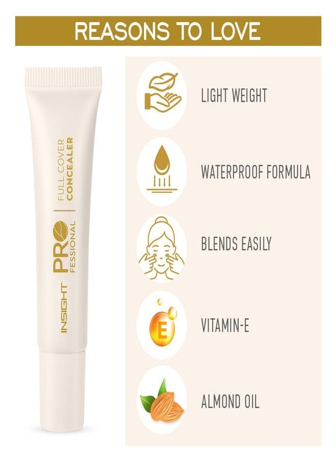 INSIGHT Professional Full Cover Concealer - LN-08 | Creamy Velvety Finish | Lightweight Waterproof Formula | Easily Blendable | Enriched with Vitamin E & Almond Oil | 20 g - Image 2