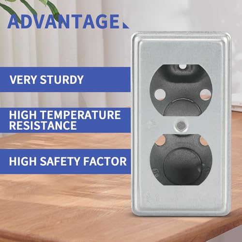 XGGYA Pack of 2 Metal Outlet Box 4 inch 1-Gang,Thickness 1.6mm,Electrical Outlet Boxes for 4×2-1/8×1-7/8",Raised Ground,8 * 1/2'' in Side and 2 * 1/2'' in Bottom Knockouts - Image 3