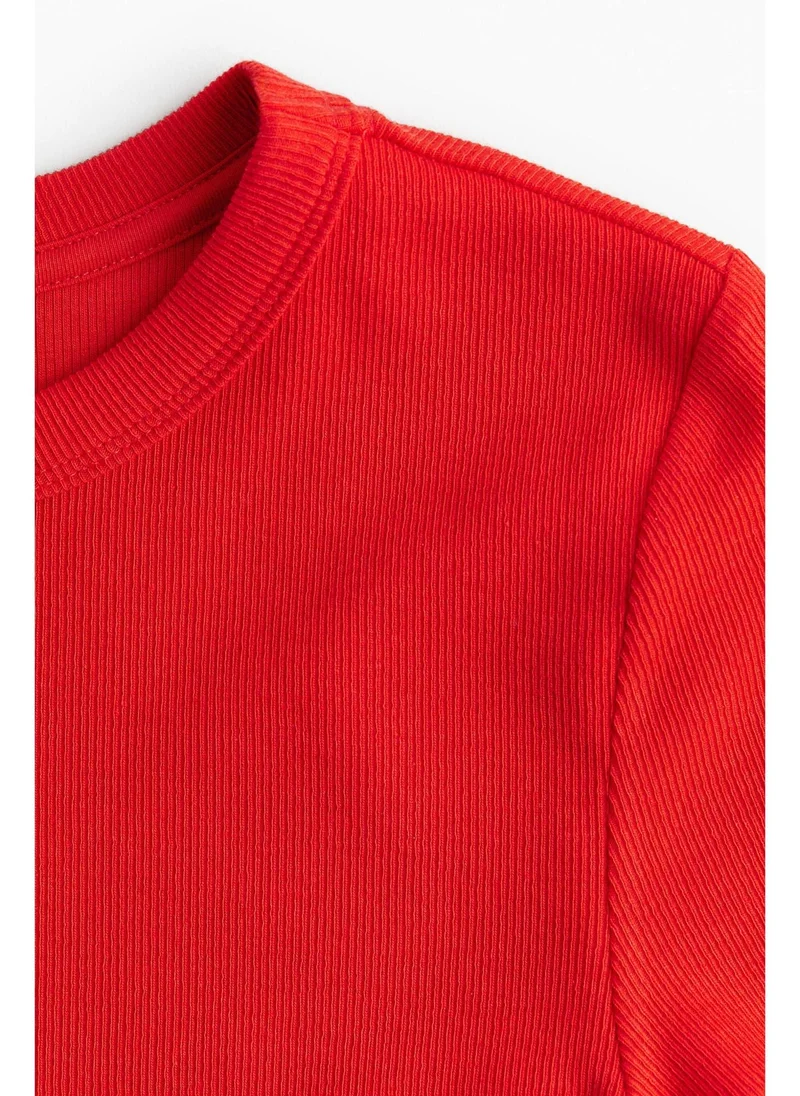 H&M Ribbed modal-blend T-shirt