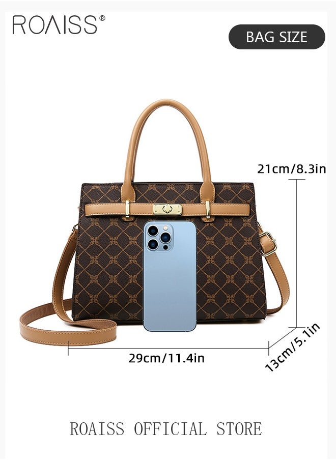 Premium Checkered Pattern Handbag for Women PVC Wear Resistant Large Capacity Casual Commuting Tote Bag Retro Fashion Shoulder Crossbody Bag with Multiple Compartments and Exquisite Hardware - pzsku/Z0ECA753116727F1C0831Z/45/_/1729504932/d7f5ed46-07b4-4897-a231-86ff56f98f02