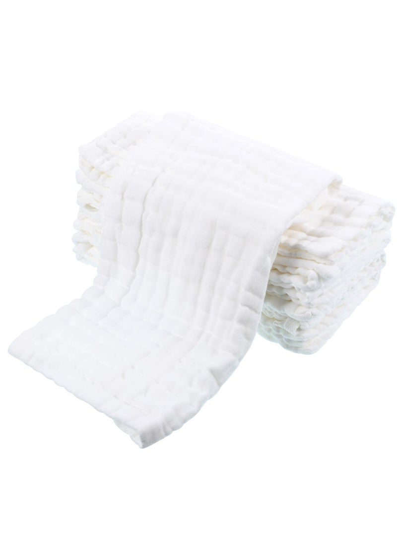 CMGTYYD 6 Pack Muslin Cloths for Baby, 20x10 Inch Soft Cotton Muslin Cloths Reusable Facial Cleansing Cloths 6 Layers Burp Cloths Baby Wash Cloth Baby Muslin Pack for Newborn Kid Baby Cleaning(White)  - Image 1