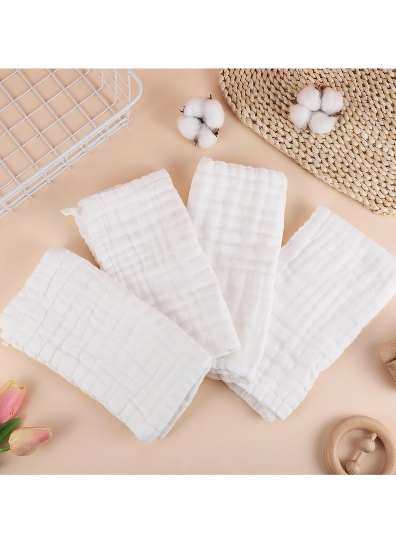 CMGTYYD 6 Pack Muslin Cloths for Baby, 20x10 Inch Soft Cotton Muslin Cloths Reusable Facial Cleansing Cloths 6 Layers Burp Cloths Baby Wash Cloth Baby Muslin Pack for Newborn Kid Baby Cleaning(White)  - Image 4