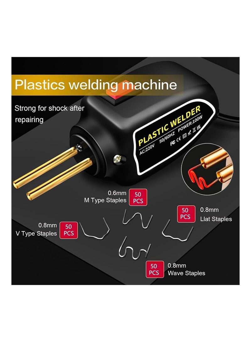 general Plastic Welder, Portable Plastic Welding Kit, Plastic Surface Repair Tool with 200 Hot Staples, PVC Repair, Plastic Welding Repair Machine for Car Bumpers, Dashboards, Canoes Repair - British Plugs - Image 2