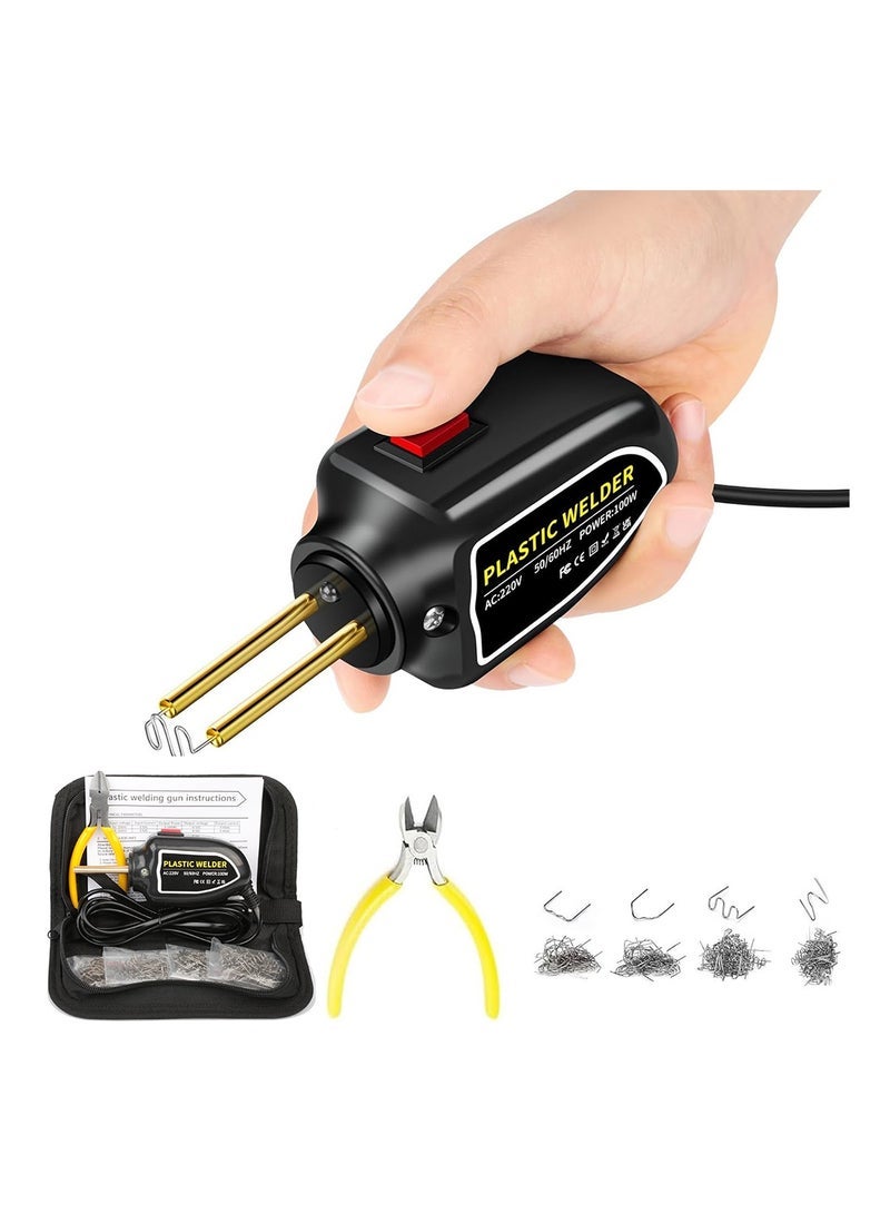 general Plastic Welder, Portable Plastic Welding Kit, Plastic Surface Repair Tool with 200 Hot Staples, PVC Repair, Plastic Welding Repair Machine for Car Bumpers, Dashboards, Canoes Repair - British Plugs - Image 1