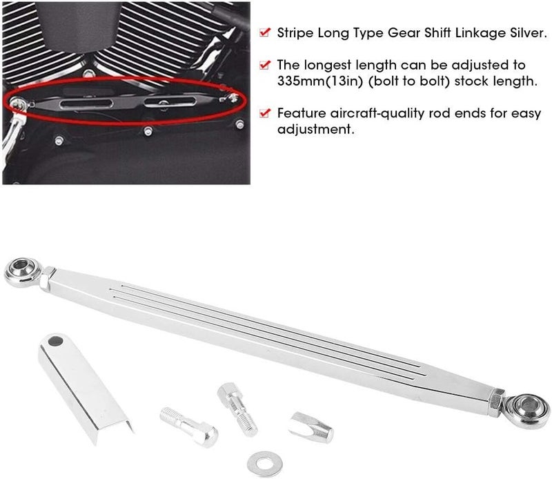 300mm/12in Stripe Long Type Gear Shift Arm Lever Linkage Link Rod, Gear Shift Linkage Shifter Bar, Adjustable Gear Shift Change Rod with Aircraft - Quality Rod Ends, Precision Alum - Image 2