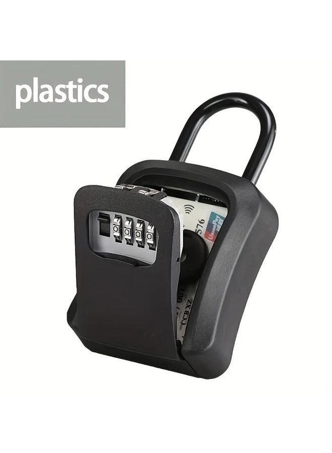 Gray Portable Key Lock Box 4 Digit Combination Resettable Code Weather Resistant Wall Mount - Image 4