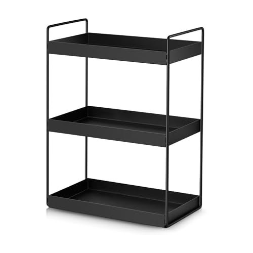 WonderStand TRINOVA (Black) | 3-Tier Standing Spice Rack Storage Organizer, Bathroom Countertop Storage Shelf Cosmetic Organizer and Home/Kitchen Spice Rack - Image 2