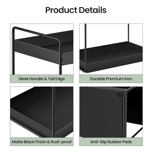 WonderStand TRINOVA (Black) | 3-Tier Standing Spice Rack Storage Organizer, Bathroom Countertop Storage Shelf Cosmetic Organizer and Home/Kitchen Spice Rack - Image 5