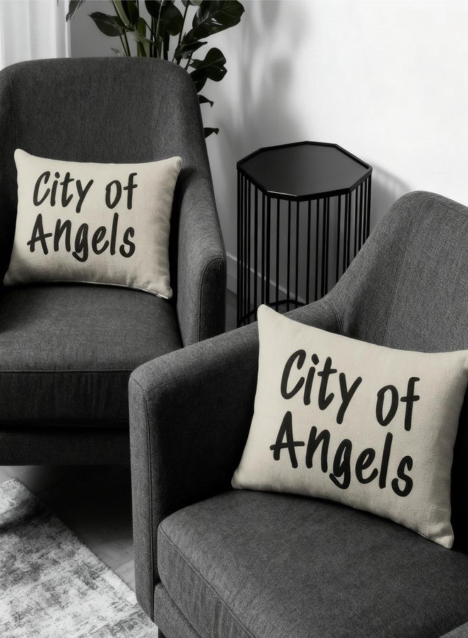 TwoDays Stockholm City of Angels Pillow Cover - Modern Style Chic Room Decor, Trendy Word Print Throw Pillow for Apartment & Dorm, Luxury Fashion Aesthetic Case for Home Bedroom - Image 2
